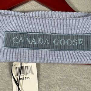 Canada Goose Ear Warmer‎ Womens Blue Wool Tonal Emblem Headband